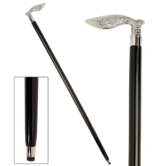 Empress Collection: Squirrel Tail Solid Hardwood Walking Stick