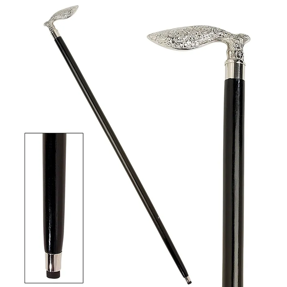 Empress Collection: Squirrel Tail Solid Hardwood Walking Stick