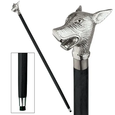 Howling Werewolf Solid Hardwood Walking Stick