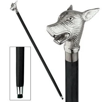 Howling Werewolf Solid Hardwood Walking Stick