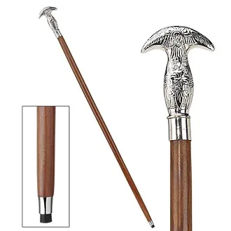 Double-Hooked Knob Handle Solid Hardwood Walking Stick