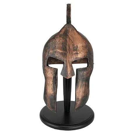 Greek Spartan Helmet Statue on Museum Mount