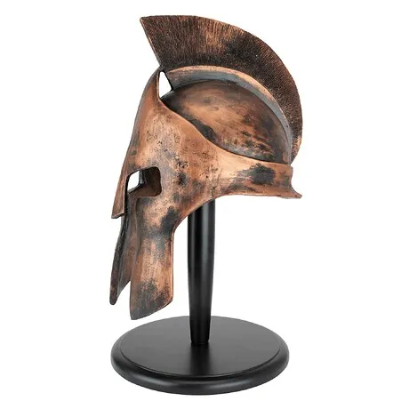 Greek Spartan Helmet Statue on Museum Mount