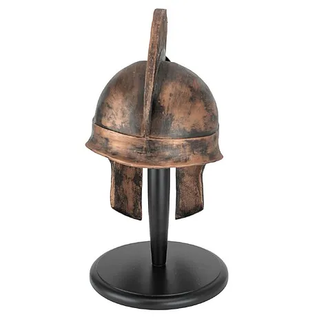Greek Spartan Helmet Statue on Museum Mount