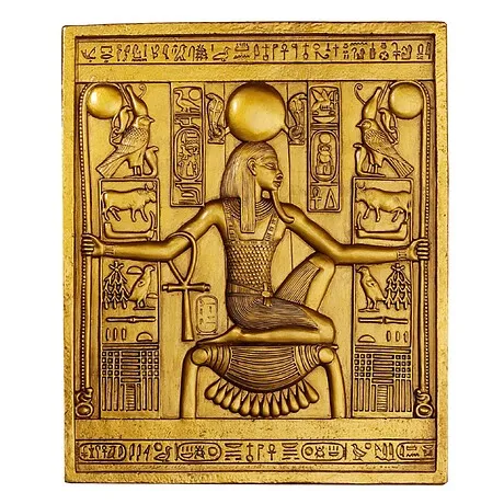 Egyptian Temple Stele Wall Plaque: Tutankhamen